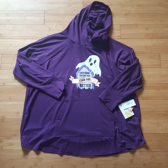 LuLaRoe Tops - NWT LuLaRoe Amber Halloween Purple ghost Boo